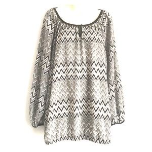 Lanebryant top Blouse long sleeves sz 26/28 black